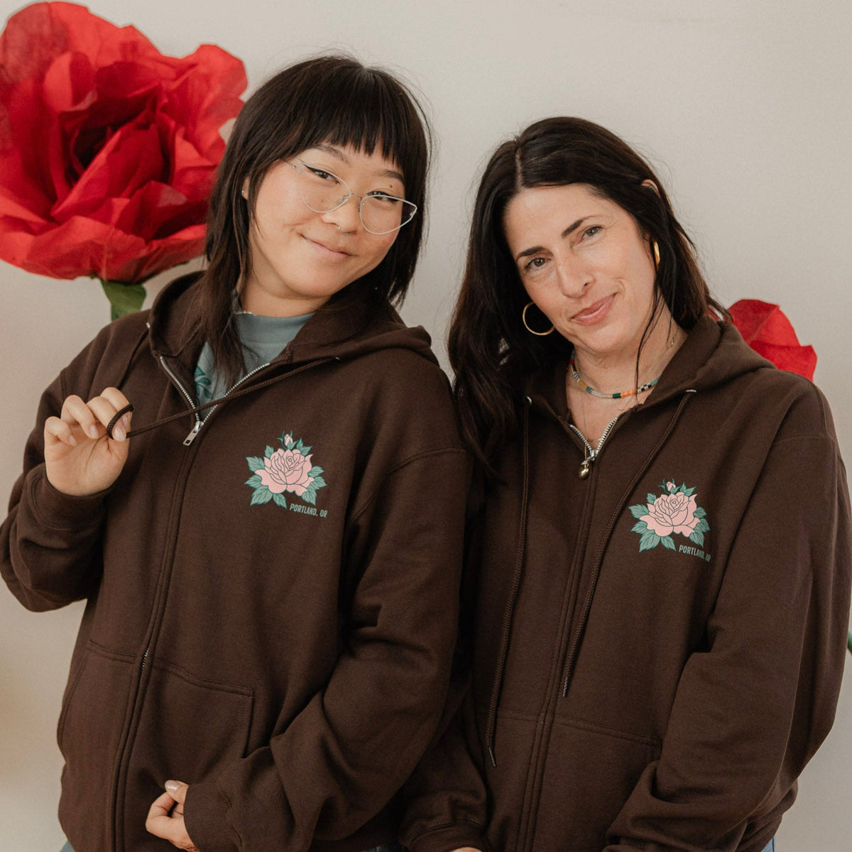 2026 Ram & Roses Zip-Up Hooded Sweatshirt