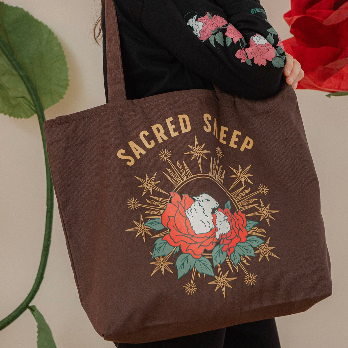 2026 Sacred Sheep Zippered Tote